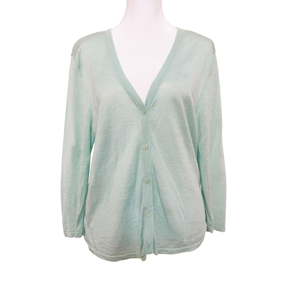 Liz Claiborne Womens Cardigan Sweater XL Long Sleeve V Neck Knit‎ Top